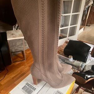 Charles By Charles David Brown Knit Heeled Boots